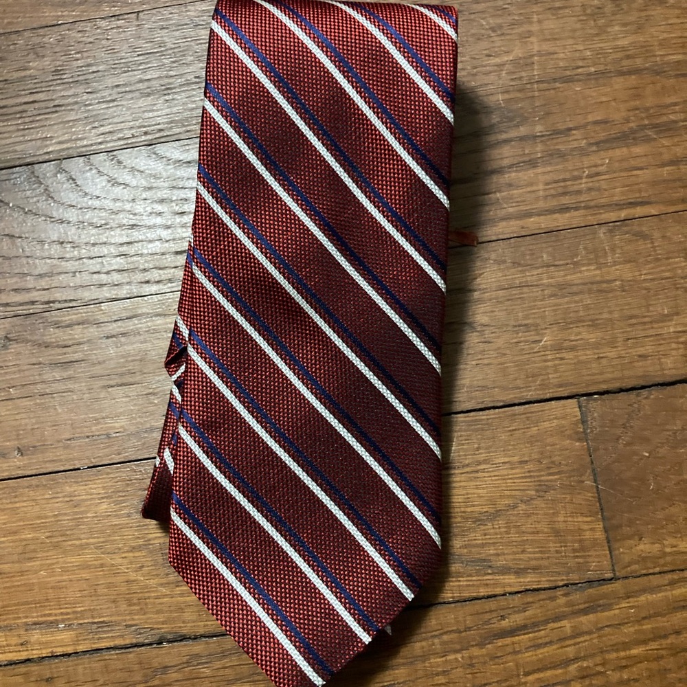 Brooks Brothers tie stripe red white blue EUC